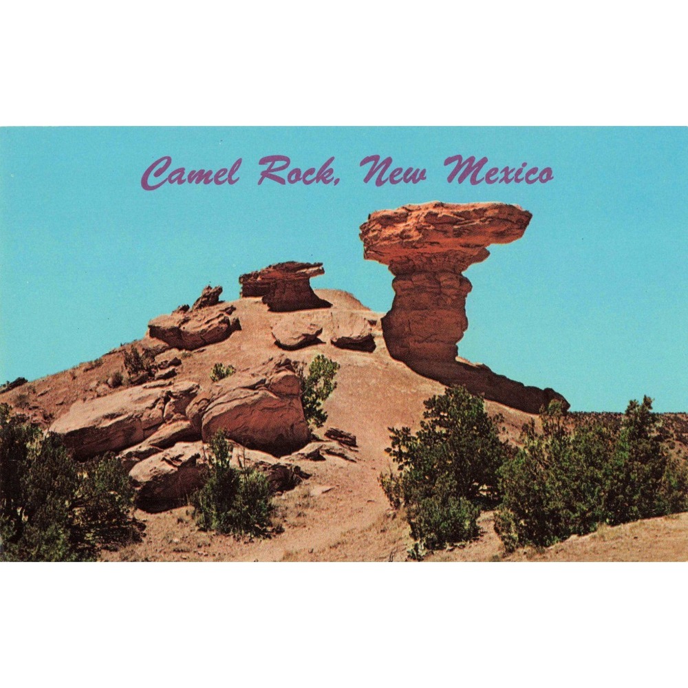 Vintage Camel Rock New Mexico Postcard Curteichcolor 3-D Natural Color K.550